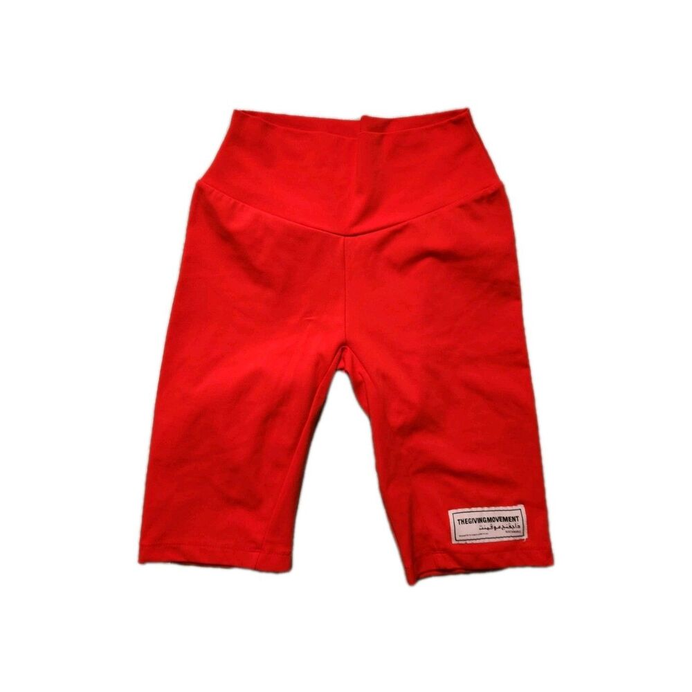 The Giving Movement Red Biker Shorts Womens Small High Rise Sustainable EUC